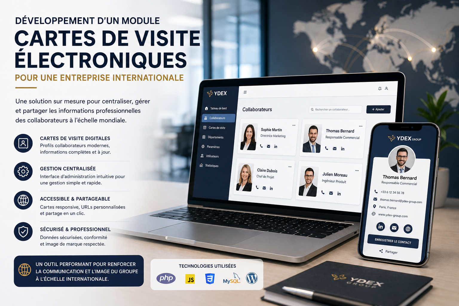 Développement Module de Cartes de Visite Électroniques